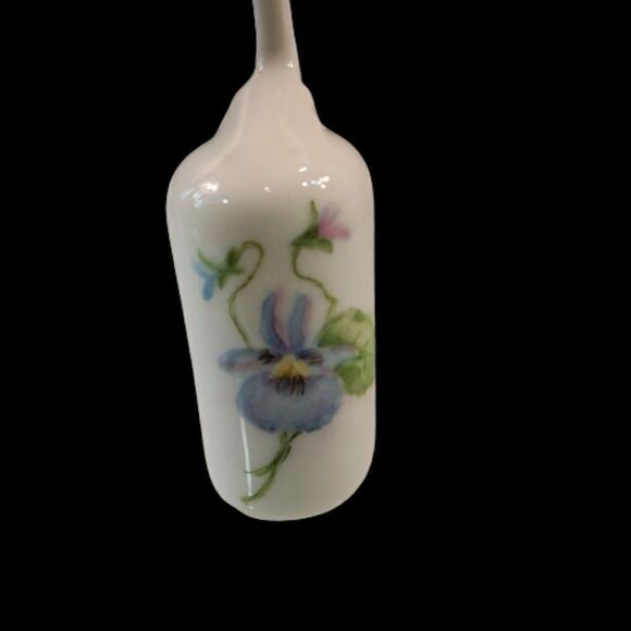 Vintage Miniature Porcelain Sugar Scoop Signed Hand Painted Spoon Scooper 3.5" - Picture 2 of 9